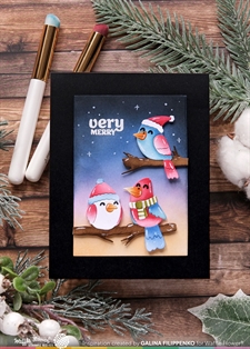 Waffle Flower Die - Birdie Friends in Winter