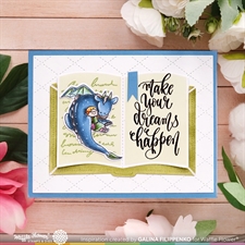 Waffle Flower Clear Stamp - Open Book Sentiments