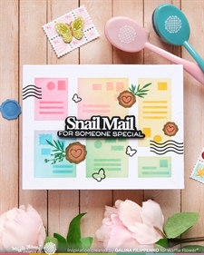 Waffle Flower Clear Stamp - Postage Collage Mini Seals