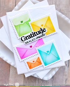 Waffle Flower Stencil Set - Postage Collage / Envelope