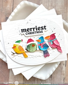 Waffle Flower Die - Birdie Friends in Winter