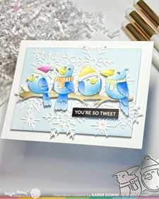 Waffle Flower Die - Birdie Friends in Winter