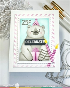 Waffle Flower Stencil - NESTING Postage Collage Blocks