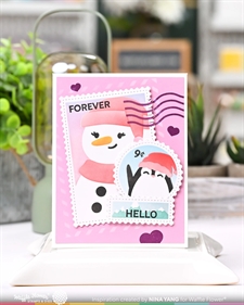 Waffle Flower Stencil Set - NESTING Postage Collage / Let it Snow