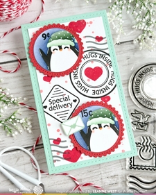 Waffle Flower Clear Stamp - NESTING Postage Collage