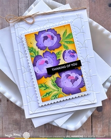 Waffle Flower Stencil Set - NESTING Postage Collage / Peony (NPC)