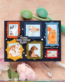 Waffle Flower Die - Postage Collage Frames (billedrammer)