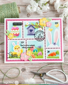 Waffle Flower Stencil Set - Postage Collage / Egg Hunt