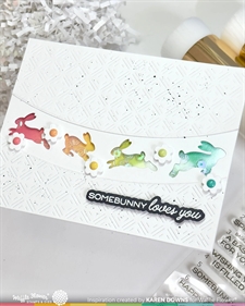 Waffle Flower Die - Postage Collage Bunny Silhouettes