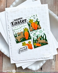 Waffle Flower Die - Postage Collage Bunny Silhouettes
