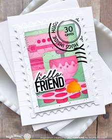 Waffle Flower Stencil Set - NESTING Postage Collage / Baking Fun (NPC)