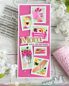 Waffle Flower Stencil Set - Postage Collage / Mom