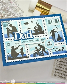 Waffle Flower Clear Stamp - Postage Collage Dad Silhouettes