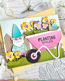 Waffle Flower Die - Garden Backdrop (trillebør & stakit)