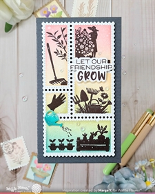 Waffle Flower Clear Stamp - Postage Collage Garden Silhouettes