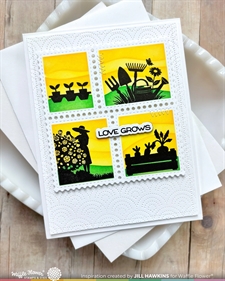 Waffle Flower Clear Stamp - Postage Collage Garden Silhouettes