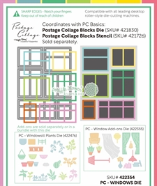 Waffle Flower Die - Postage Collage Windows