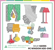 Waffle Flower Die - Postage Collage Window Add-Ons