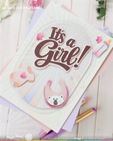Waffle Flower Clear Stamp & Die Combo - Baby Announcement Sentiments
