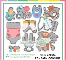 Waffle Flower Die - Postage Collage Baby Icons