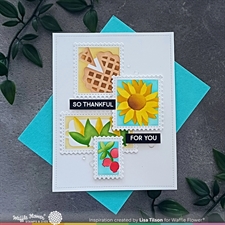 Waffle Flower Stencil Set - Postage Collage / Harvest Stencil