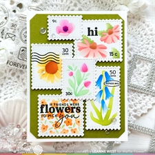 Waffle Flower Stencil Set - Postage Collage / Wild Flower Stencil