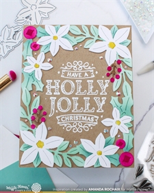 Waffle Flower Stencil Set - Poinsettia Frame Coloring Stencil