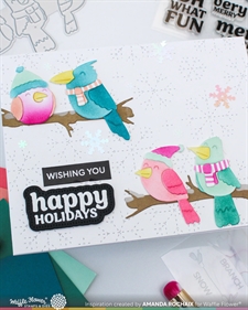 Waffle Flower Die - Birdie Friends in Winter