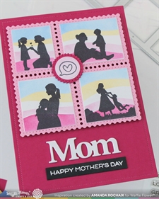 Waffle Flower Clear Stamp - Postage Collage Mom Silhouettes