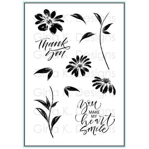 Gina K Design Clear Stamps - Watercolor Flowers
