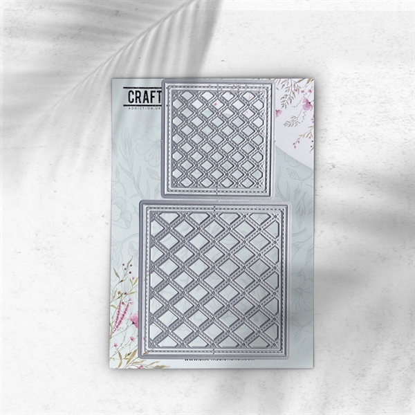 CraftAddictionUK Die - Stitched Lattice Layers / Square