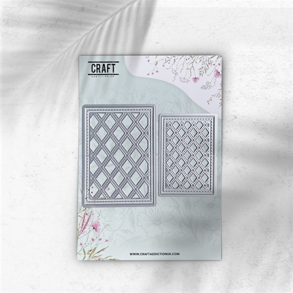 CraftAddictionUK Die - Stitched Lattice Layers / Rectangle