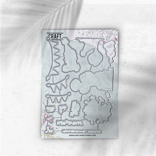 CraftAddictionUK Coordinating Die Set - Cottontail Party Time