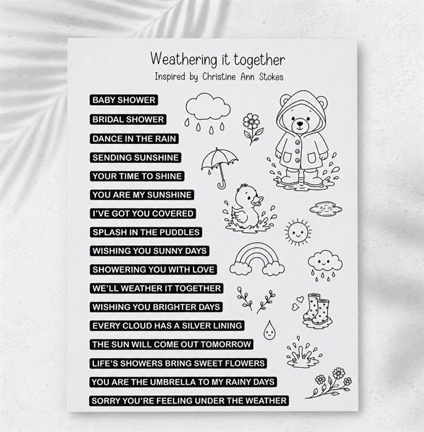 CraftAddictionUK Clear Stamp Set A5 - Weathering it Together