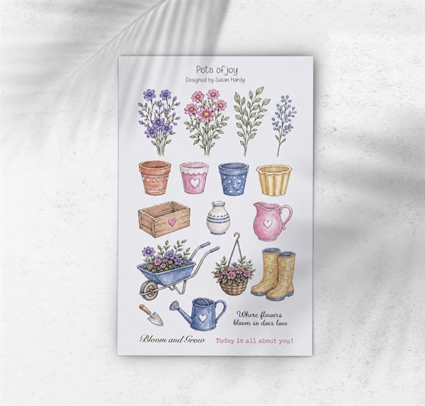 CraftAddictionUK Clear Stamp Set A5 - Pots of Joy