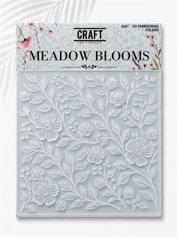 CraftAddictionUK Embossing Folder 6x6" - Meadow Blooms 3D