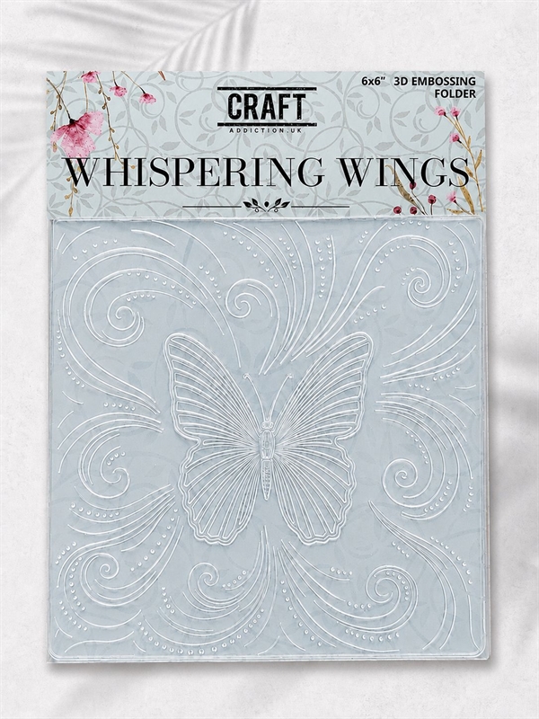 CraftAddictionUK Embossing Folder 6x6" - Whispering Wings 3D