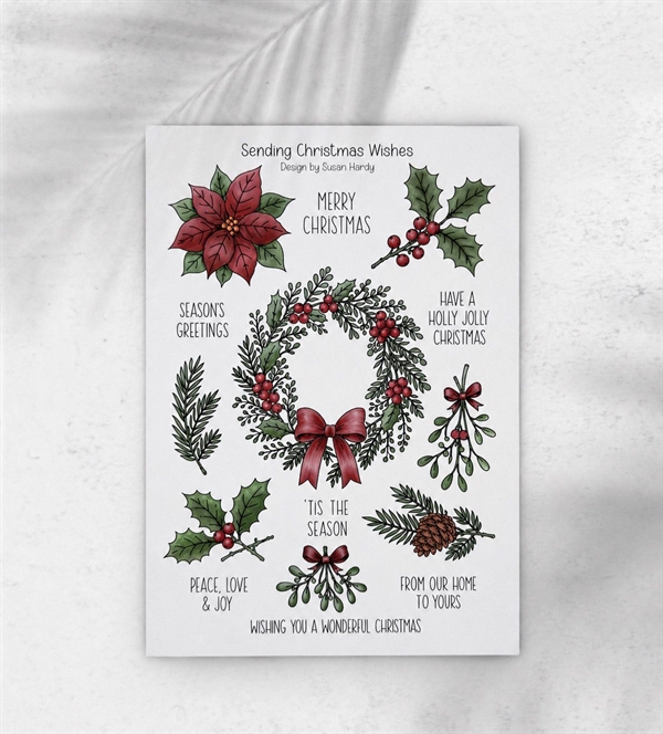 CraftAddictionUK Clear Stamp Set A5 - Sending Christmas Wishes