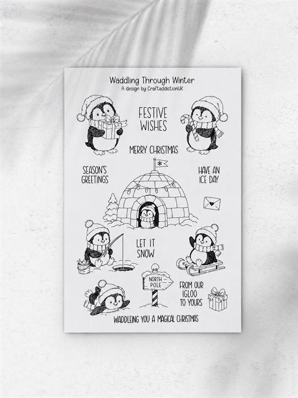 CraftAddictionUK Clear Stamp Set A5 - Waddling Through Winter