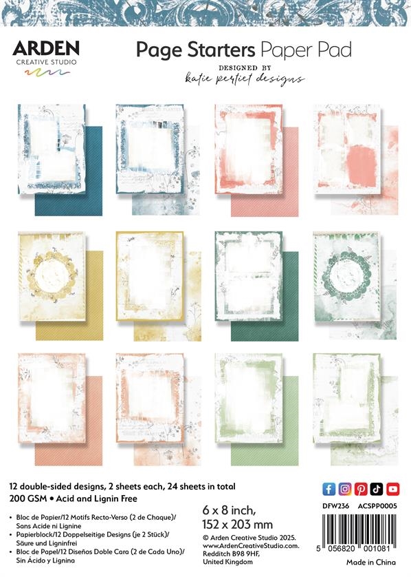 Arden Creative Studio - Page Starters / Paper Pad Patterns 6x8"