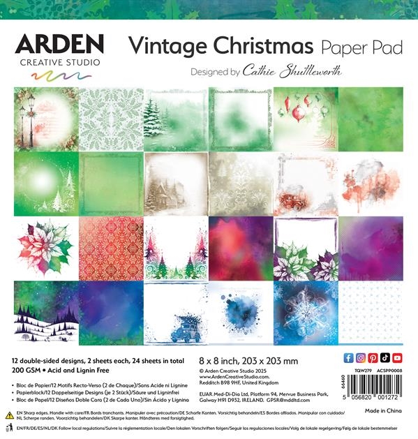 Arden Creative Studio - Paper Pad 8x8" / Vintage Christmas