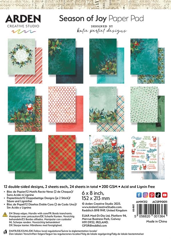 Arden Creative Studio - Paper Pad 6x8" / Season of Joy