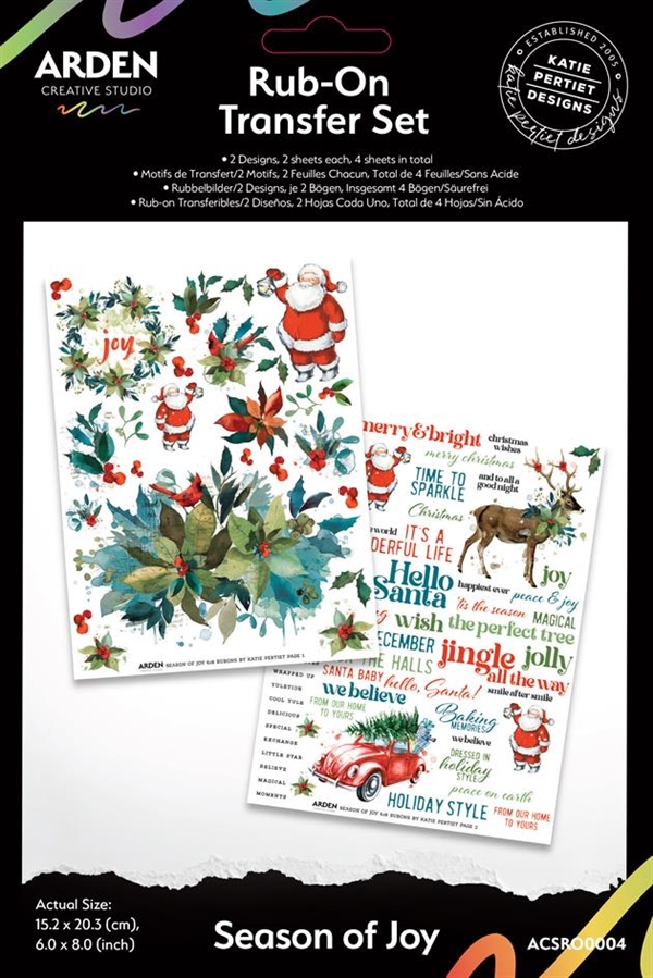Arden Creative Studio - Rub-On Transfer 6x8" / Season of Joy