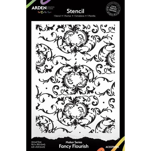 Arden Creative Studio - Stencil 6x8" / Fancy Flourish