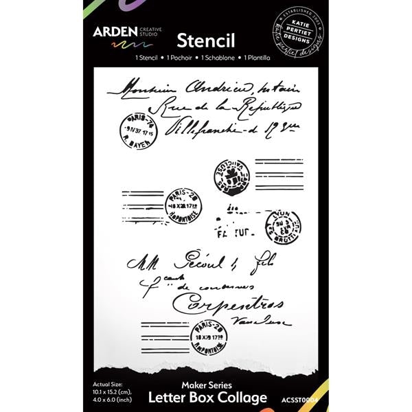 Arden Creative Studio - Stencil 4x6" / Letter Box Collage