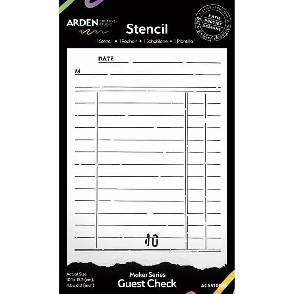 Arden Creative Studio - Stencil 4x6" / Guest Check