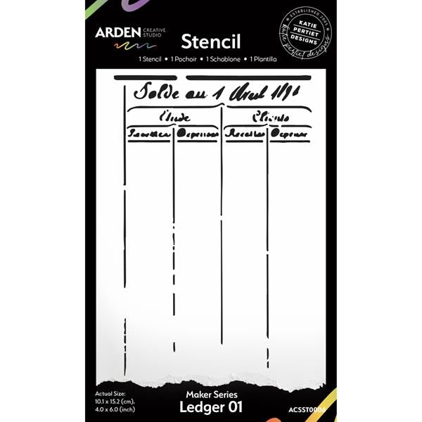 Arden Creative Studio - Stencil 4x6" / Ledger 01