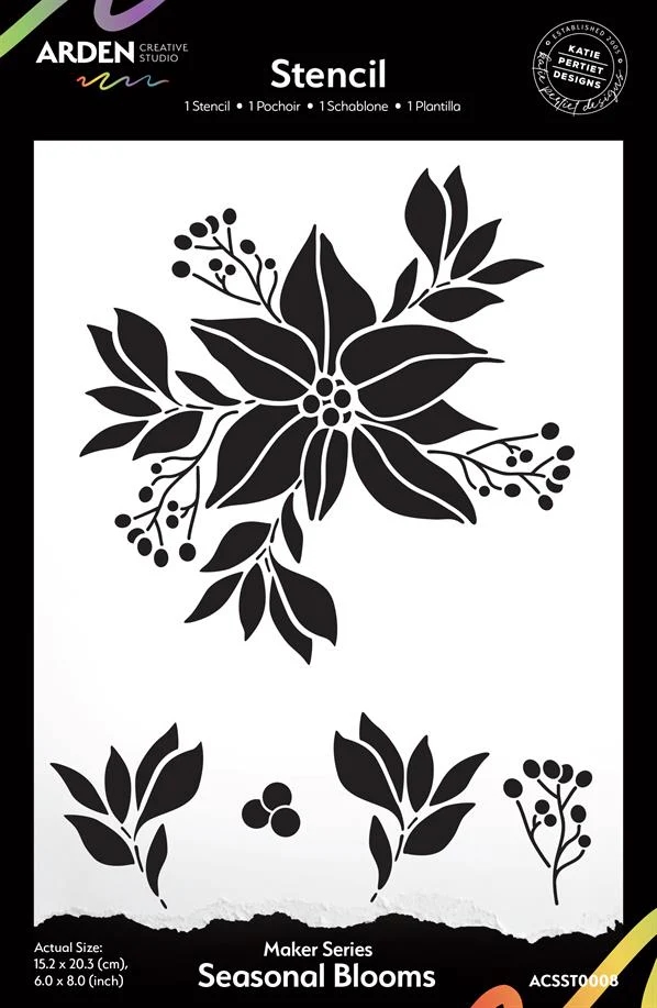 Arden Creative Studio - Stencil 6x8" / Seasonal Blooms