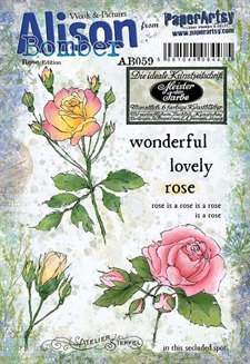 PaperArtsy A5 Cling Stamp - Alison Bomber / 59: Rose