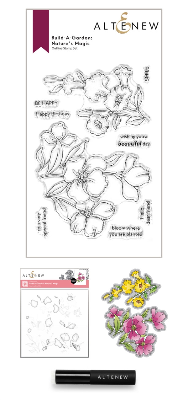 Altenew Build-a-Garden Stamp, Stencil & Die Set - Nature\'s Magic (bundle)